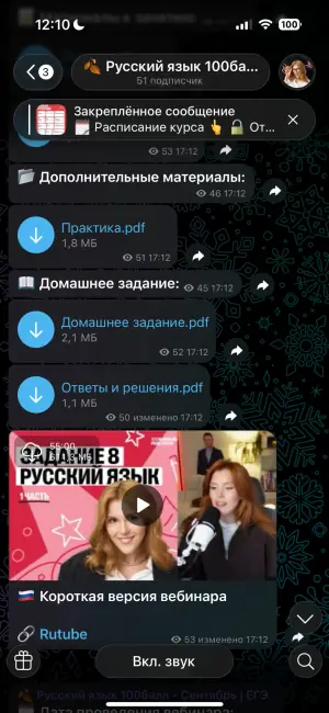 Слив курса ЕГЭ по русскому языку в Telegram: практика, домашнее задание и короткая версия вебинара